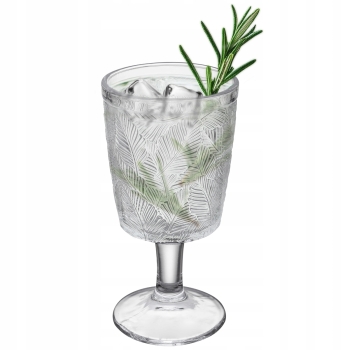 Szklanka na nóżce kieliszek do drinków Leaves przezroczysty 340ml
