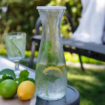 Karafka z pokrywką do wody Soku wina 1l Listki Leaves Galicja