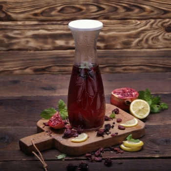 Karafka z pokrywką do wody Soku wina 1l Listki Leaves Galicja