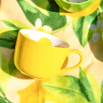 Filiżanka ceramiczna do kawy i herbaty Tropicana żółta cytryna 470 ml