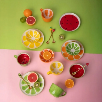 Filiżanka ceramiczna do kawy i herbaty Tropicana zielona limonka 470 ml