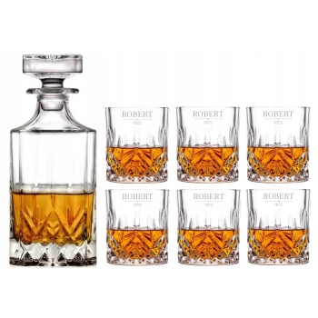 Zestaw Karafka i 6 szklanek do whisky z Grawerem na Prezent Bohemia