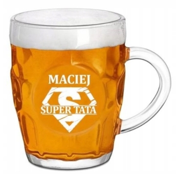 Kufel do piwa z grawerem 500 ml Twój Tekst logo na Dzień Ojca dla Taty
