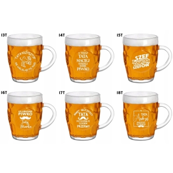 Kufel do piwa z grawerem 500 ml Twój Tekst logo na Dzień Ojca dla Taty