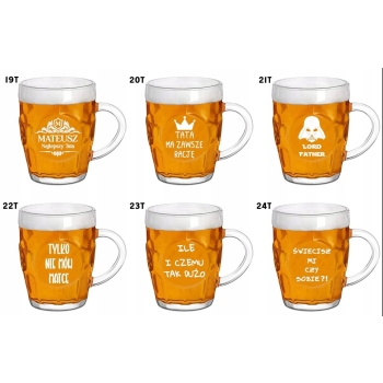 Kufel do piwa z grawerem 500 ml Twój Tekst logo na Dzień Ojca dla Taty