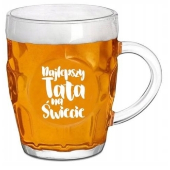 Kufel do piwa z grawerem 500 ml na Dzień Ojca dla Taty WZORY Twój Napis