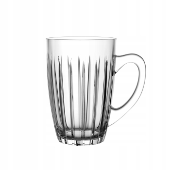 Kubek szklany z uchwytem ryflowany Venus 350ml