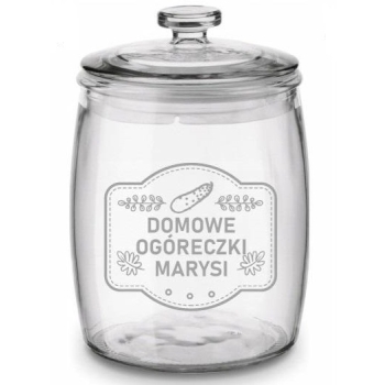 Pojemnik słoik z grawerem na ciasteczka ogórki logo imię dedykacja 2L