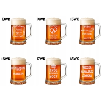 Kufel do piwa z grawerem 620ml Prezent Wieczór Kawalerski Twój Tekst