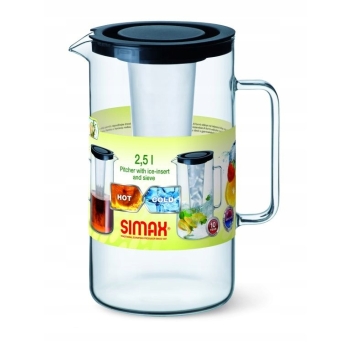 Simax Szklany Dzbanek Z Wkładem Hot Cold 2,5 Pomarańczowy
