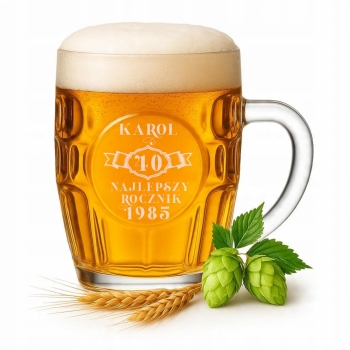 Kufel do piwa z Grawerem Urodziny Rocznica 500ml Dla Mężczyzny