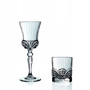 Rcr Aurea Zestaw 12el kryształowe Kieliszki i Szklanki do whisky