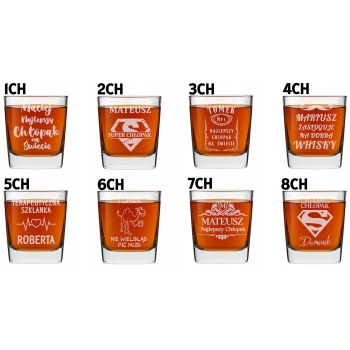 Szklanka do whisky z grawerem 250ml Imię Urodziny Prezent dla Niego