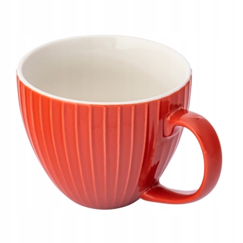 Filiżanka ceramiczna 450ml Retro Fusion Coral pomarańczowa