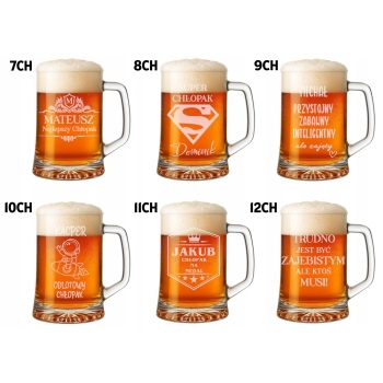 Kufel do Piwa 620ml + Brelok z Grawerem 620ml Prezent na Dzień Chłopaka