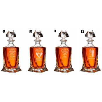 Quadro Kryształowa karafka na whisky z grawerem Prezent Urodziny Rocznica