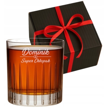 Szklanka kryształowa do Whisky Grawer Bohemia Prezent na Dzień Chłopaka