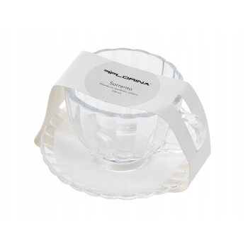 Szklana Filiżanka ze spodkiem do kawy herbaty Sorrento Florina 250ml
