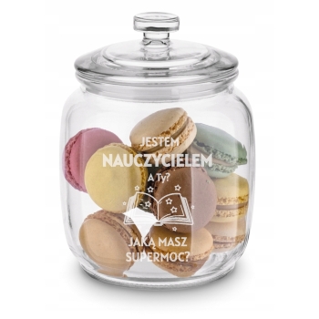 Słoik na Ciastka z Grawerem 950ml Prezent na Dzień Nauczyciela Wychowawcy