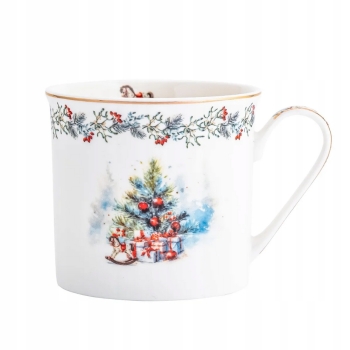 Filiżanka porcelanowa ze spodkiem świąteczna Choinka Magia Świąt 220 ml