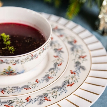 Talerz deserowy porcelanowy Świąteczny Choinka Magia Świąt 20 cm