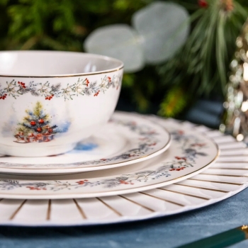 Talerz deserowy porcelanowy Świąteczny Choinka Magia Świąt 20 cm