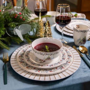 Talerz deserowy porcelanowy Świąteczny Choinka Magia Świąt 20 cm