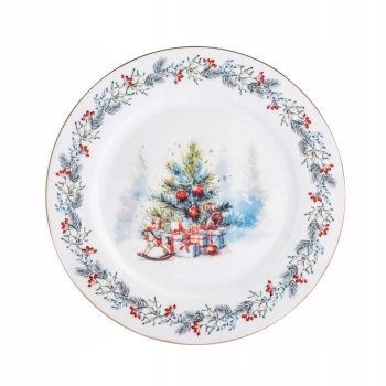 Talerz deserowy porcelanowy Świąteczny Choinka Magia Świąt 20 cm