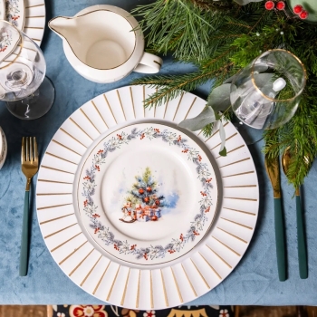 Talerz deserowy porcelanowy Świąteczny Choinka Magia Świąt 20 cm