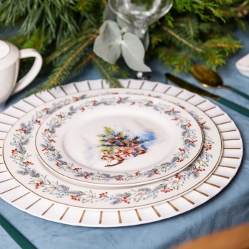 Talerz deserowy porcelanowy Świąteczny Choinka Magia Świąt 20 cm