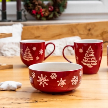 Miseczka miska salaterka 14cm 850ml Świąteczna Zimowa Choinka Śnieżynki