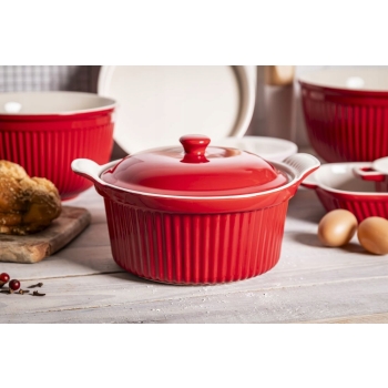 Naczynie żaroodporne okrągłe ceramiczne z pokrywką Red Chilli 2,2 l