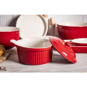 Naczynie żaroodporne okrągłe ceramiczne z pokrywką Red Chilli 2,2 l
