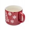 Kubek świąteczny zimowy 370ml Zimowa Choinka czerwony śnieżynki