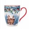 Kubek porcelanowy świąteczny Zimowa Chatka Holly Night 340 ml