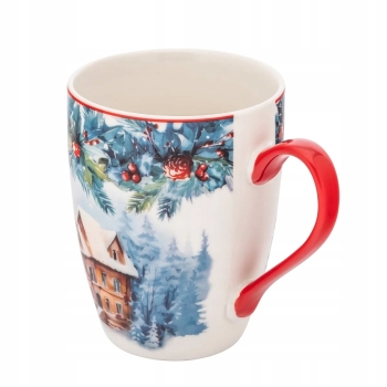 Kubek porcelanowy świąteczny Zimowa Chatka Holly Night 340 ml