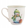 Duży kubek świąteczny porcelanowy XXL 630ml Zimowy Bałwanek