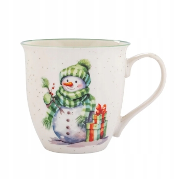 Duży kubek świąteczny porcelanowy XXL 630ml Zimowy Bałwanek