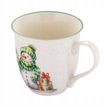 Duży kubek świąteczny porcelanowy XXL 630ml Zimowy Bałwanek