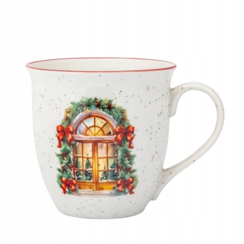 Duży kubek świąteczny porcelanowy XXL 630ml Ozdoby Świąteczne