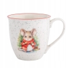 Duży kubek świąteczny porcelanowy XXL 630ml Zimowa Myszka