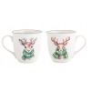 Duży kubek świąteczny porcelanowy XXL 630ml Renifer z Szalikiem