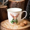 Duży kubek świąteczny porcelanowy XXL 630ml Renifer z Szalikiem