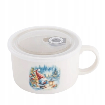 Lunchbox z uchem i pokrywką hermetyczną Pojemnik porcelanowy Elfy 800ml