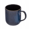 Kubek porcelanowy z zaparzaczem i pokrywką 400ml Reactive stripes granatowy