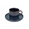 Zestaw 6 x Filiżanka porcelanowa ze spodkiem 250ml Evia Navy Blue Granatowa