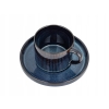 Zestaw 6 x Filiżanka porcelanowa ze spodkiem 250ml Evia Navy Blue Granatowa