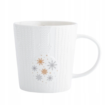 Kubek porcelanowy świateczny w sweterku Zimowy Blask 380 ml