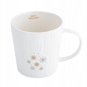 Kubek porcelanowy świateczny w sweterku Zimowy Blask 380 ml