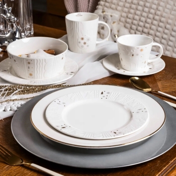 Talerz deserowy porcelanowy Świąteczny Zimowy Blask 20 cm